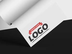 Wavy Paper Logo Mockup
