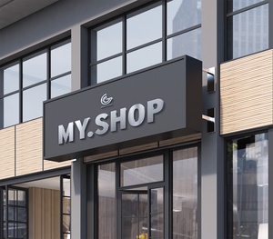Shop -Fassade -Logo Mockup