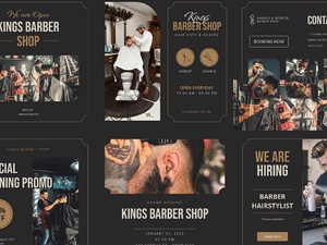 Stylish Barbershop Instagram Post Template