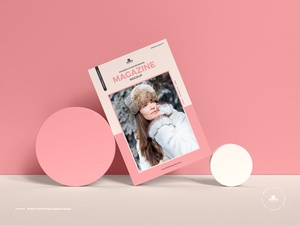 Floating Modern Cover Branding Magazine Mockup