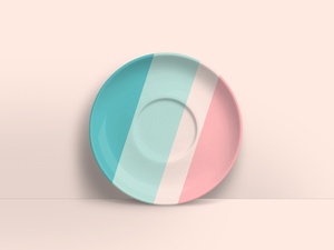 Вид спереди на округленном макете тарелки