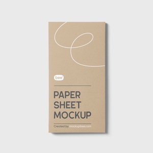 Front View of Vertical Paper Sheet Mockup