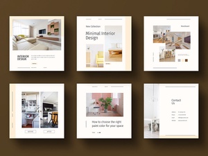 Modèles de poteau Instagram de design d'intérieur minimaliste PSD