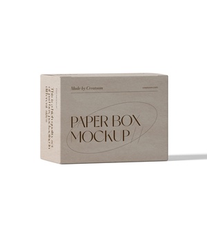 Perspective View Mockup of Rectangular Paper Box