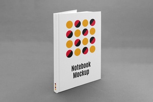 Mockup für offenes Notebook -Cover stehen