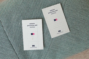 Top View of 2 Vertical Business Cards Mockup on Fabric