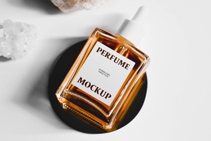 Top View of Perfume Flacon Bottle Mockup