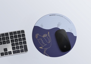 Top View of Round Mouse Pad Mockup