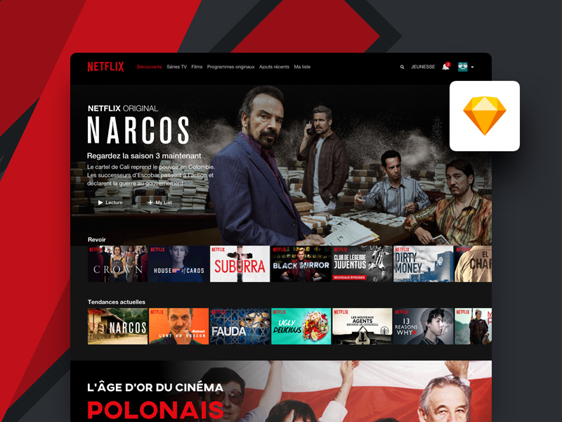 Netflix Desktop UI-Konzept