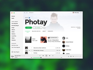 Concept d’interface utilisateur Spotify