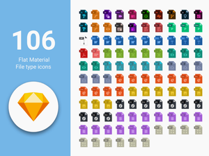 106 Flat File Type Material Icons