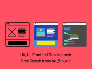 Iconos de desarrollo de UX, UI y Front End