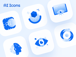 6 Iconos de IA Recurso de boceto