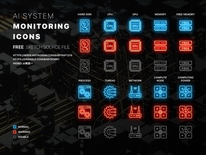 AI System Monitoring Icons