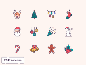 20 Winter and Holiday Icons Sketch Resource