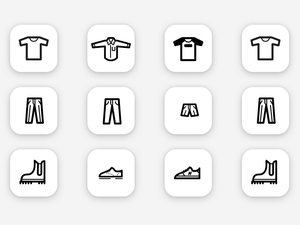 12 Iconos de ropa Sketch Recurso
