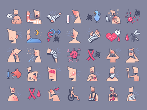 Injury Icon Set Sketch Resource