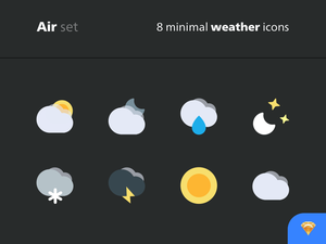 Luft – 8 minimale Wetter-Icons