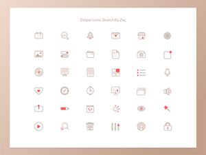 36 Line Simple Icons