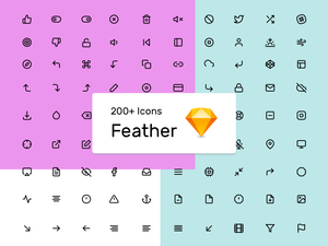 Feder-Icons-Set für Sketch