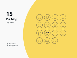 15 Ensemble d’icônes Emoji Outline - De Moji