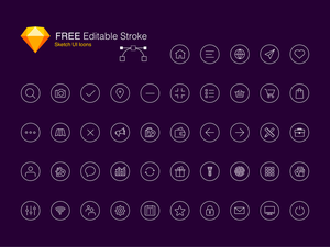 Editable Stroke Icon Set