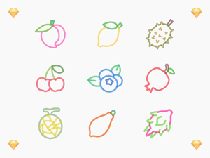 Marker Style Fruit Icons 2