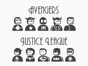Iconos de héroes vectoriales