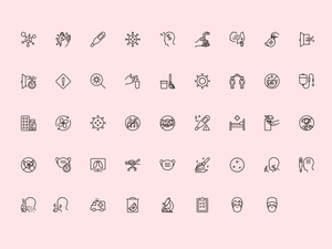 Virus Prevention Line Icons Sketch Resource