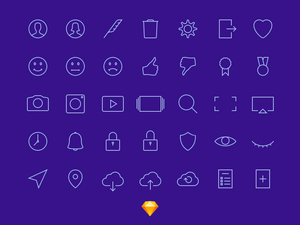 Universal Glyphs 0.1 – 84 Icons For Sketch