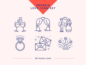 Wedding & Love Icons Set