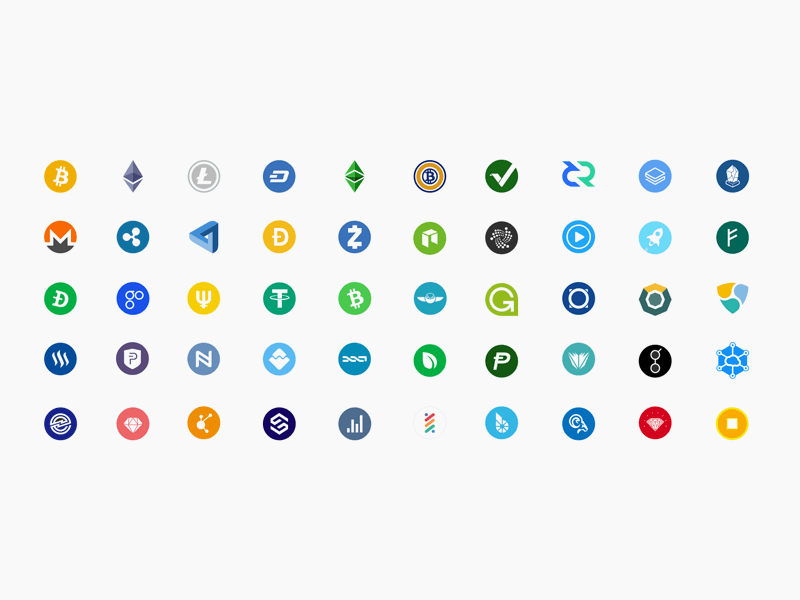 50 Cryptocurrency Logos