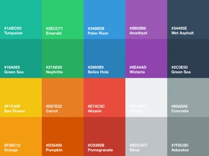 Palette de couleurs d’interface utilisateur plate