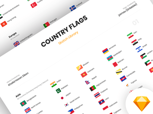 Country Flags Sketch Library