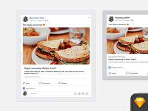 フェイスブックの投稿モックアップ – リンクと画像テンプレート