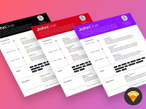 Resume Template for Sketch With Responsive HTML/CSS