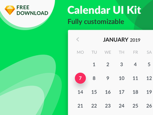 Kalender UI Kit für Sketch