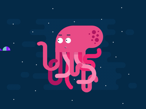 Octopus and Fish Illustration