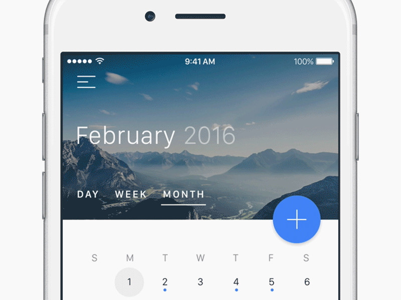 Calendar View: Sketch + Principle - Sketch Mobile App Design - Download ...