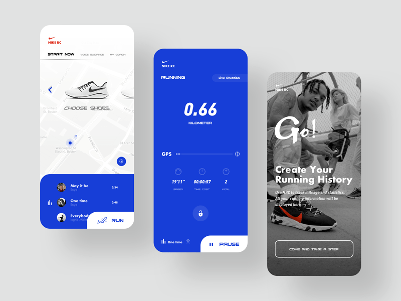 Nike Run Club App Diseño de aplicaciones móviles - Descargar Sketch Resource