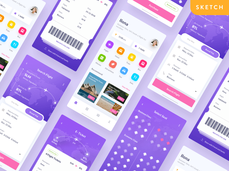 Flight App Ui Concept Sketch Mobile App Design Download Sketch Resource