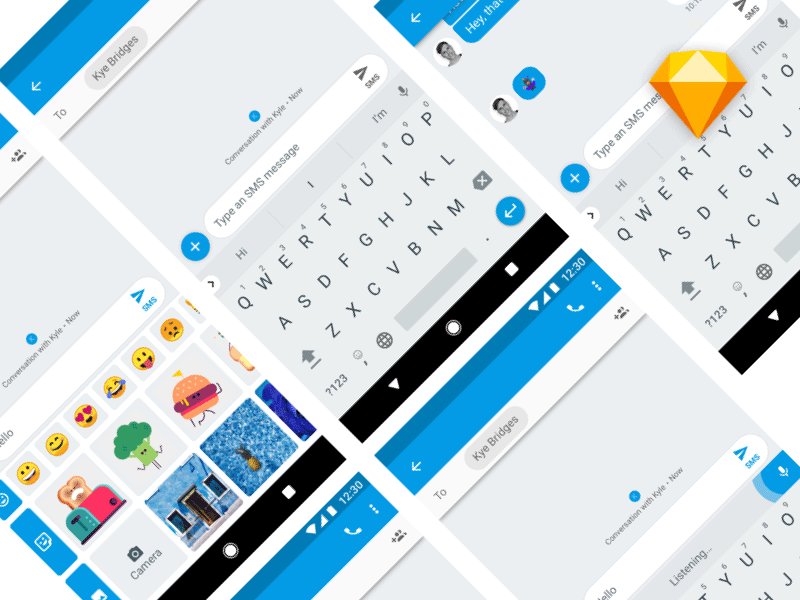 Android Dark Keyboard for Sketch Freebie  Download Sketch Resource  Sketch  Repo