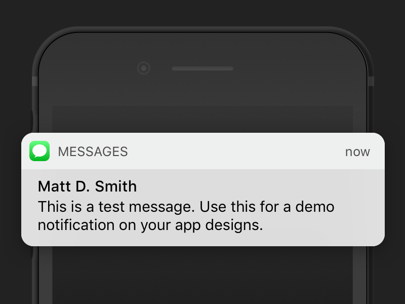 Recurso de boceto de notificación de mensajes de iOS 10 Diseño de