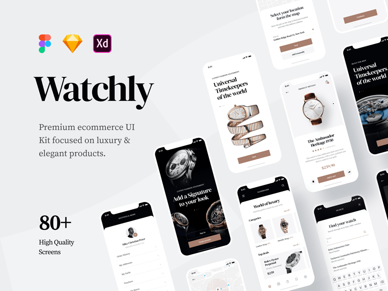 Luxury Ecommerce UI Kit Sample – Watchly
