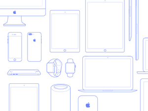 Iconos de dispositivos de Apple Establecer recurso de boceto