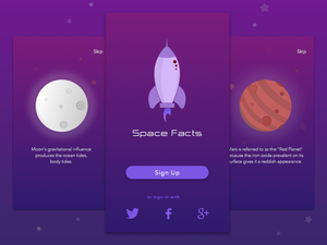 Space Facts Sign Up Concept