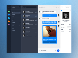 Desktop and Mobile Chat Dashboard Sketch Resource