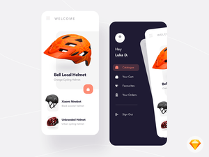 Bike Helmets Shopping App Concept