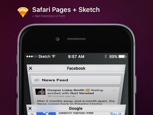 Сафари для страниц iOS в эскизе