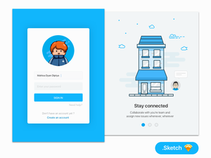 Login Page with Onboarding Illustration